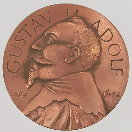 Minnesmedalj, Gustav II Adolf, brons, etui.
