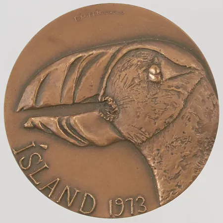 Konstmedalj Anders Nyborg "Nordisk konstmedalj", Island 1973, brons, etui.