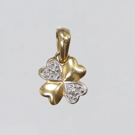 Hänge fyrklöver, 13x9mm, 18K Vikt: 1,3 g