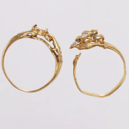 2 ringar, defekta, 21K  Vikt: 4,5 g