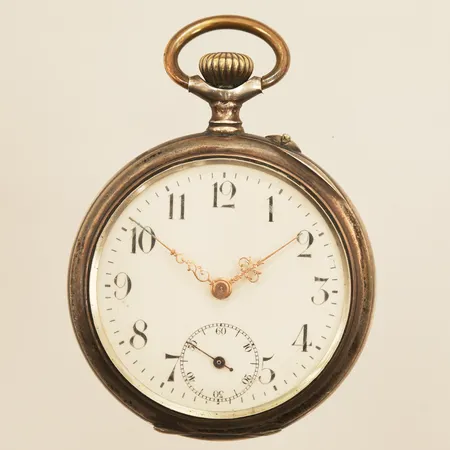 Fickur, Ø46mm, liten sekundvisare, innerboett i metall, 800/1000 silver