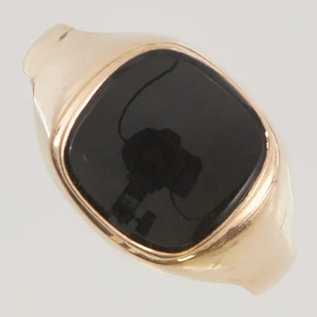Ring onyx, Ø22, bredd:13mm, 18K 3,3g.