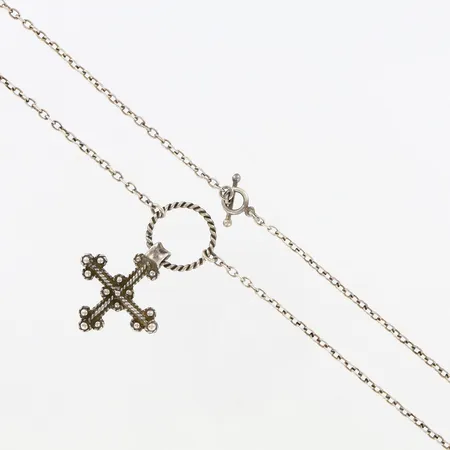 Collier Ankar 52cm bredd: 2,7mm, hängdel 50mm, bredd: 28mm, Silver 925/1000 Vikt: 12,1 g