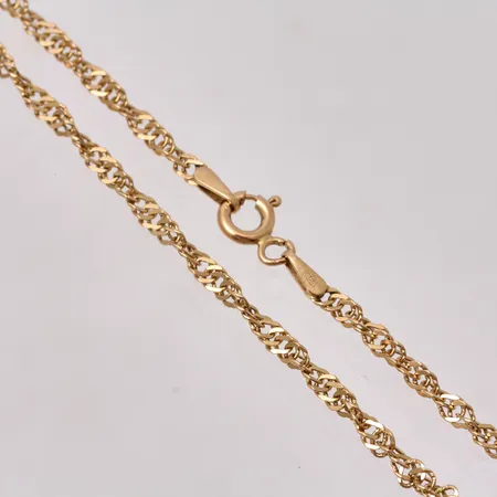 Armband i 18K guld, 20,8cm, Singapore, bredd 2,3mm, tillverkad av Guld Carlsen, vikt 2,24g.