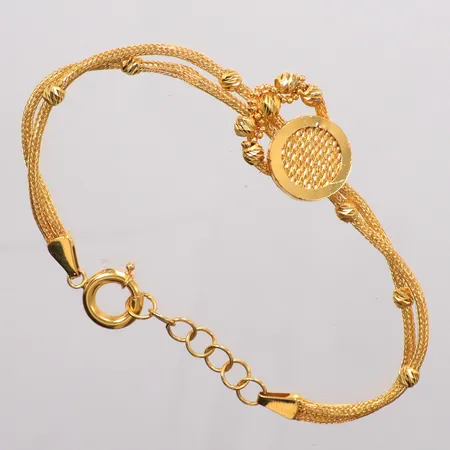 Armband längd 21,5cm, bredd 6-17mm, 21K Vikt: 10,4 g