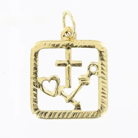 Hänge tro, hopp och kärlek, 14x20mm, 14K Vikt: 0,5 g