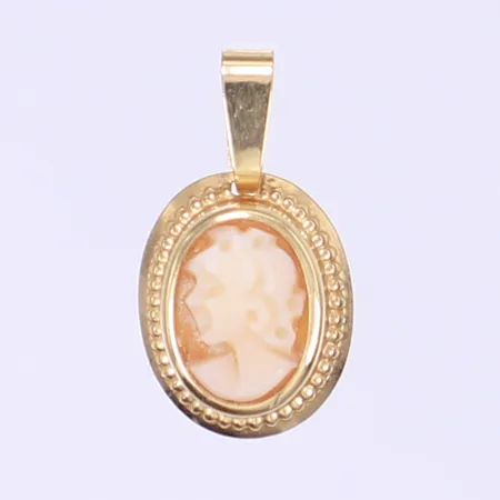 Hänge camé längd inkl ögla 15mm bredd 9mm 18K Bruttovikt: 0,4g Vikt: 0,4 g