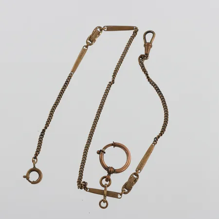 Klockkedja gulmetall,längd ca 43 cm.