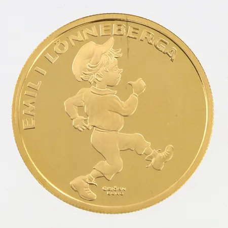 Mynt, 5 dollars, Elizabeth II 2016, Niue Island, Emil i Lönneberga, Ø 21mm, plastetui, 21,6K Vikt: 3,4 g