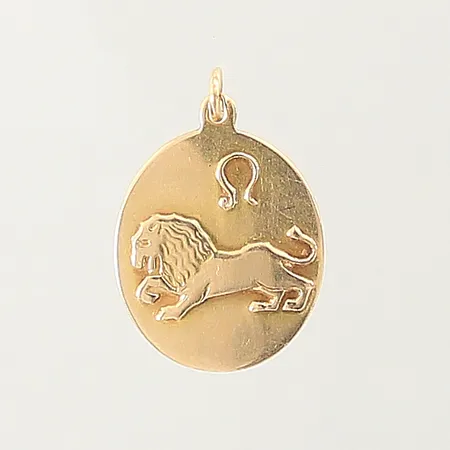 Hänge stjärntecken lejonet, 22x14mm, sliten ögla, ostämplat, 18K Vikt: 1,7 g