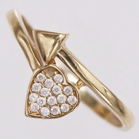 Ring vita stenar, stl 17¼, bredd 1,6-10mm, sten saknas, 14K  Vikt: 1,3 g