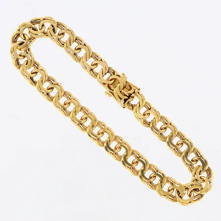 Armband Bismarck 19,5cm, bredd: 8mm, 18K  Vikt: 22 g