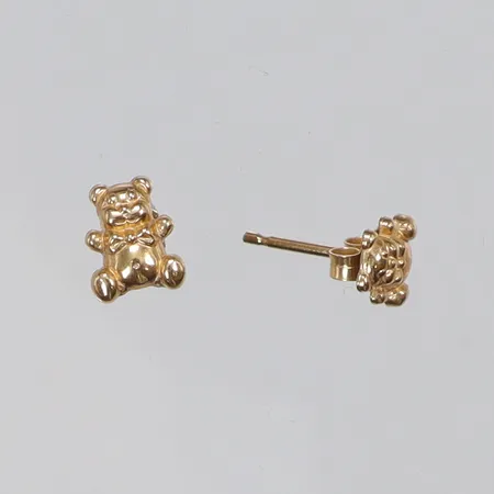 Ett par Örhängen "nallar" 5x7mm 18K Vikt: 0,5 g