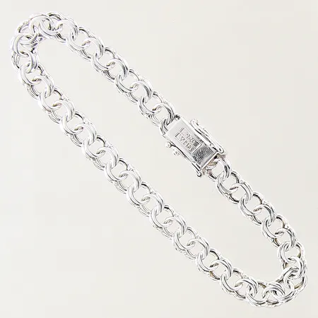 Armband Bismarck, längd 18,5cm, bredd 6,6mm, GHA, silver 925/1000 Vikt: 10 g