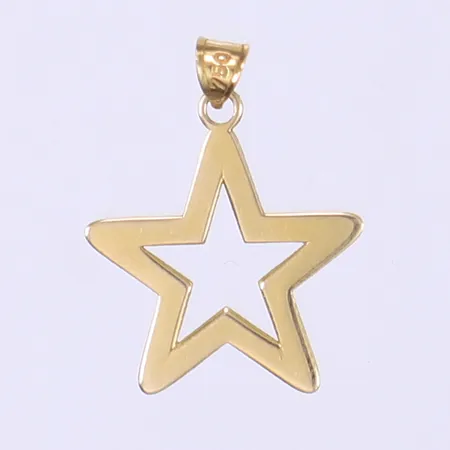 Hänge stjärna längd inkl ögla 25mm bredd 18mm 18K Vikt: 0,7 g