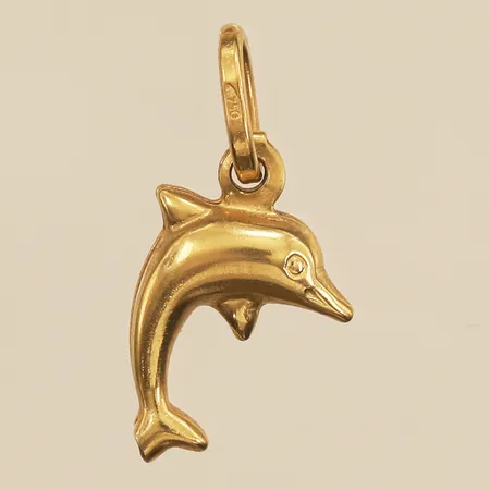 Hänge Delfin, längd 15,5mm, bredd 8,5mm, 18K  Vikt: 0,4 g