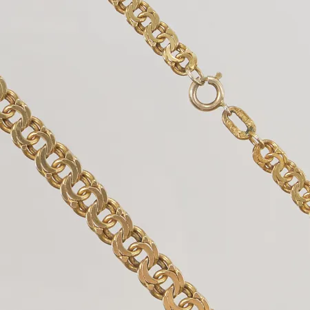 Collier Bismarck 43cm, bredd:5-7mm, förgylld, 830/1000 Silver 21,4g.