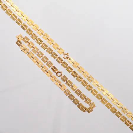 Set Collier längd 43cm, bredd 5mm, Armband längd 20cm, bredd 5mm, 14K. Vikt: 15,8 g