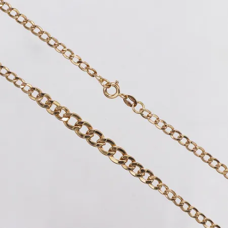 Collier doserad Pansar, 45cm, bredd 3,4-5,8mm, Guldfynd, ihålig, 18K  Vikt: 4,5 g