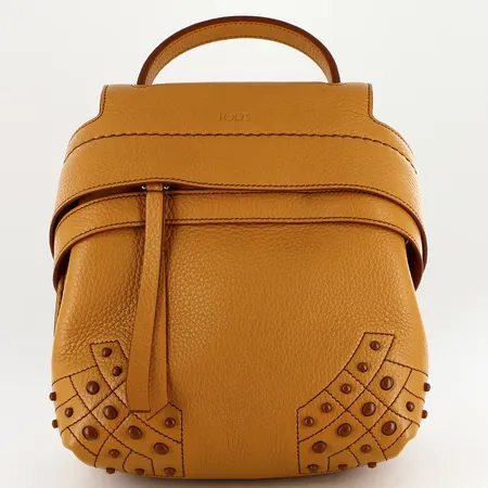 Ryggsäck TOD`S, med handtag, skinn, gummidetaljer, 10x18x22cm, innerficka med dragkedja, beslag i vitmetall, dustbag medföljer, fint skick