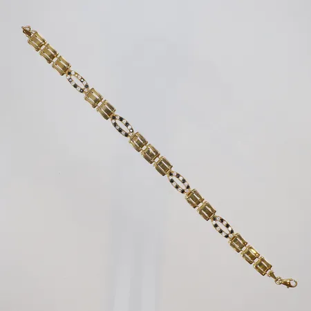 Armband med blå samt vita stenar, längd 19,5cm, bredd 5mm, 21K Vikt: 15,1 g