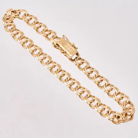 Armband i 18K guld, 18,5cm, Bismarck, bredd 6mm, tillverkad av Guldfynd, vikt 12,93g.