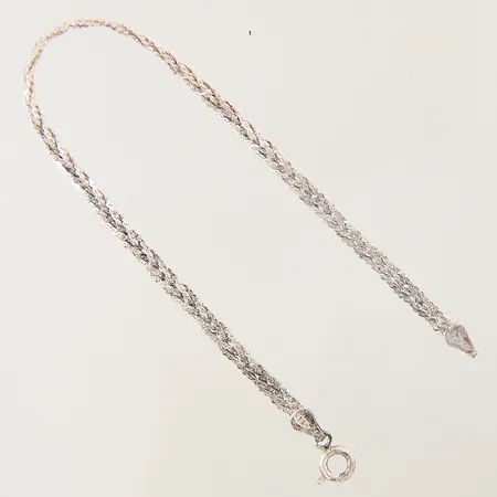 Armband flätat, längd 18cm, bredd 3mm, GHA, silver 925/1000 Vikt: 3,2 g