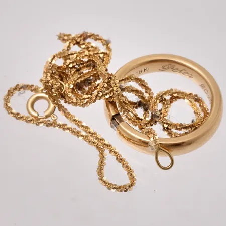 Diverse defekt guld, 18K, vikt 9,07g.