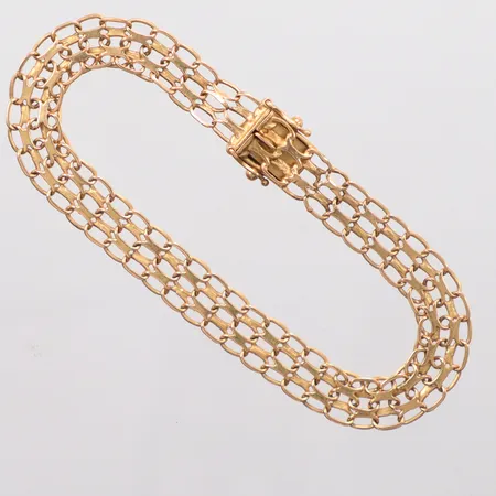 Armband x-länk, längd 18,5cm, bredd 7,5mm, 18K. Vikt: 7,7 g