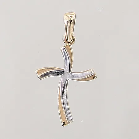 Hänge, kors, 35x14mm, delvis vitguld, 10K  Vikt: 1,1 g