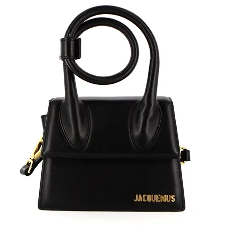 Väska Jacquemus Le Chiquito Noeud, svart skinn, 18x13x8cm, #213BA005-3000 990, axelrem, dustbag