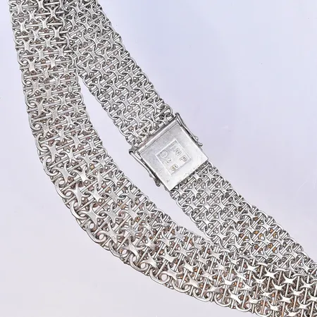 Collier X-länk, doserad, bredd 19-24 mm, längd 45,5 cm, silver 925/1000. Vikt: 77,1 g