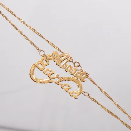 Collier längd 45cm, namn, 21K Vikt: 8,4 g