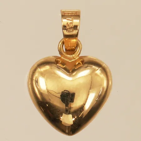 Hänge hjärta, längd 10mm exkl ögla, bredd 10mm, GHA, 18K  Vikt: 0,7 g