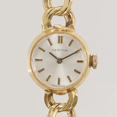 Damur Certina 18K, manuell, 17mm, totallängd ca 19,5cm, bruttovikt 19,9g.