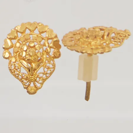 Ett par örhängen 14mm, snurrebussar i plast, 21K 2,0g.