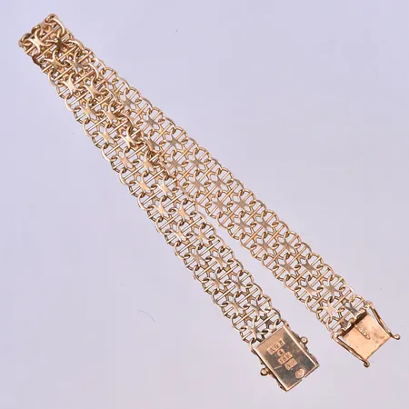 Armband X-länk, längd 19 cm, bredd 10 mm, 18K. Vikt: 13,2 g