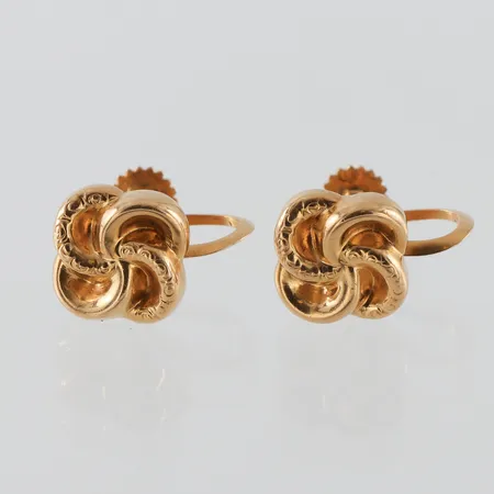Örhängen paret skruv 18k,diameter ca 10.3 mm. Vikt: 6,3 g