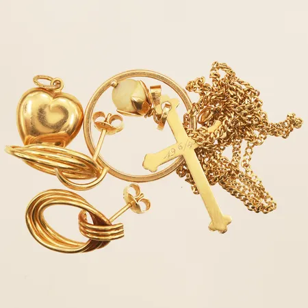 Diverse guld, defekt, gravyr, 18K Vikt: 13,9 g