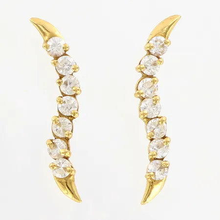 Ett par örhängen med stenar 18mm, bredd: 2mm, 18K Vikt: 1 g