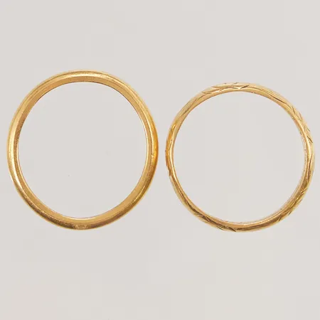 2 Ringar, gravyr, 23K 9,2g.