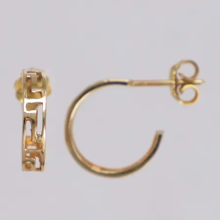 Ett par örhängen med meandermönster, Ø14,3mm, bredd 3,3mm, 14K Vikt: 1,8 g