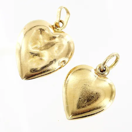 2 hängen hjärtan, defekter, 18K Vikt: 2,6 g