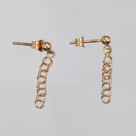 Ett par Örhängen Bismarck hängade 3x21mm SSÄ 18K Vikt: 1 g