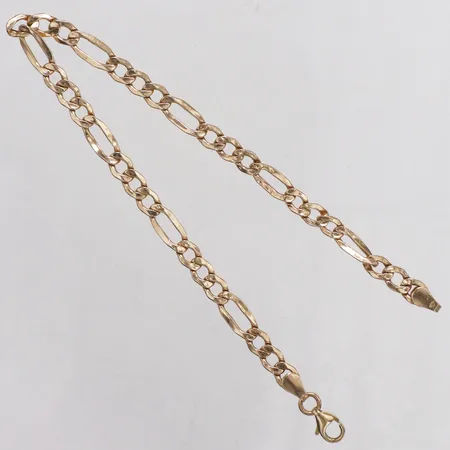 Armband Figaro, 21cm, ojämnt, bucklor, 14K  Vikt: 3,7 g