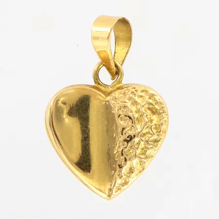 Hänge hjärta 20mm, bredd: 12mm, buckla 18K  Vikt: 0,7 g