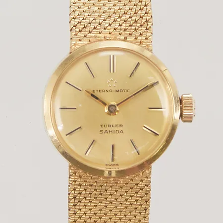 Damur Eterna Matic Sahida Türler dial, 19mm, automatisk, boettnr:6082459, integrerat band i 18K, bruttovikt 38,1g.