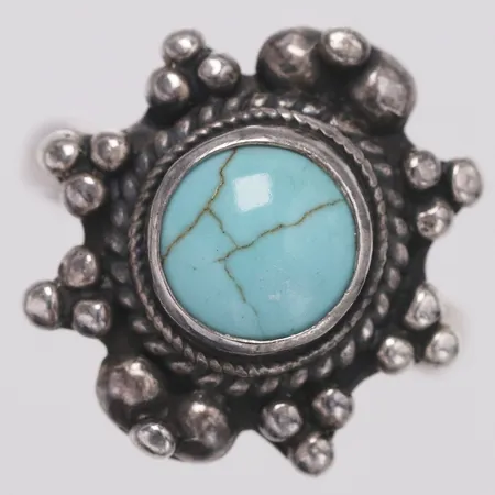 Ring turkosliknande sten, stl 16¾, bredd 3-18mm, 925/1000 silver Vikt: 5,7 g