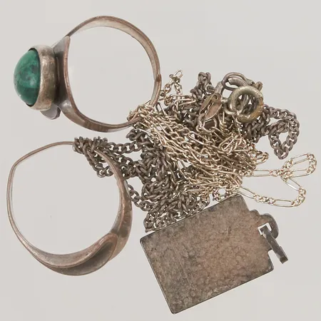 Diverse silver, delvis defekt, 830/1000 Silver 16,3g.