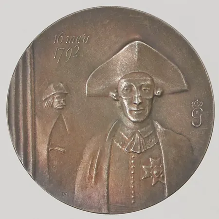 Minnesmynt, Gustav III, etui, 999/1000 Finsilver 50,4g.